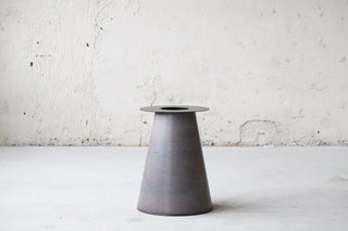 Exclusive design dining table. Concrete table base. Oak Veneer tabletop - betono.lt